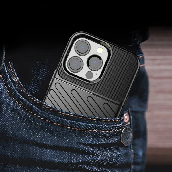 Thunder Case Flexible Tough Rugged Cover TPU Case for iPhone 13 Pro blackeng