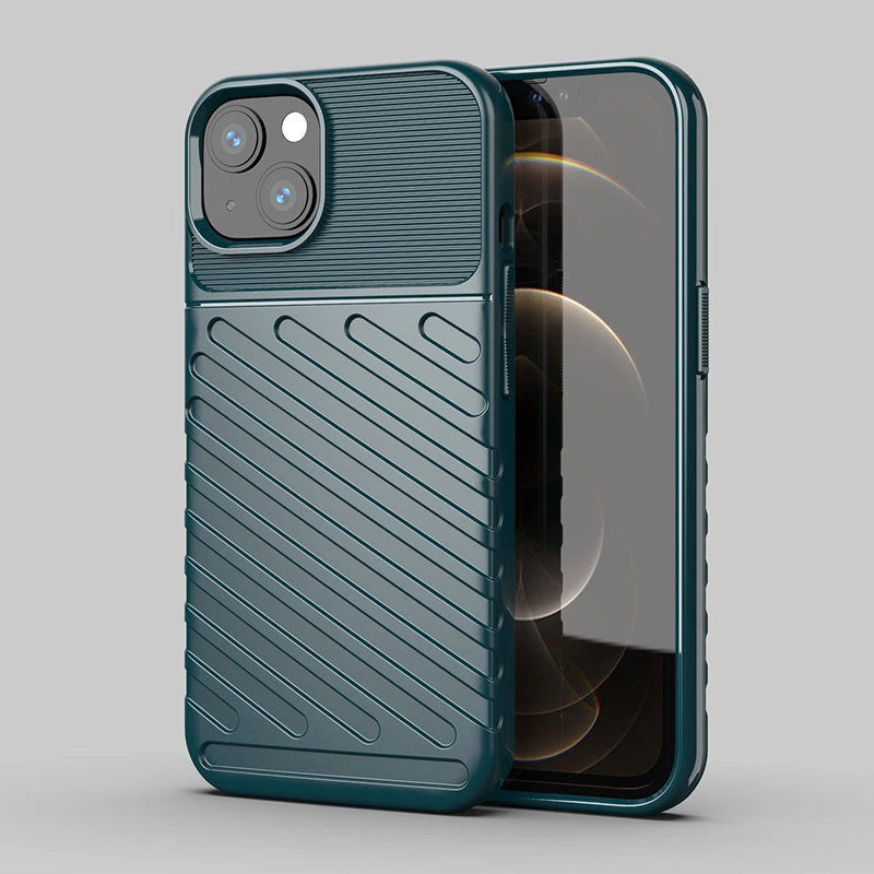 Thunder Case Flexible Tough Rugged Cover TPU Case for iPhone 13 greeneng