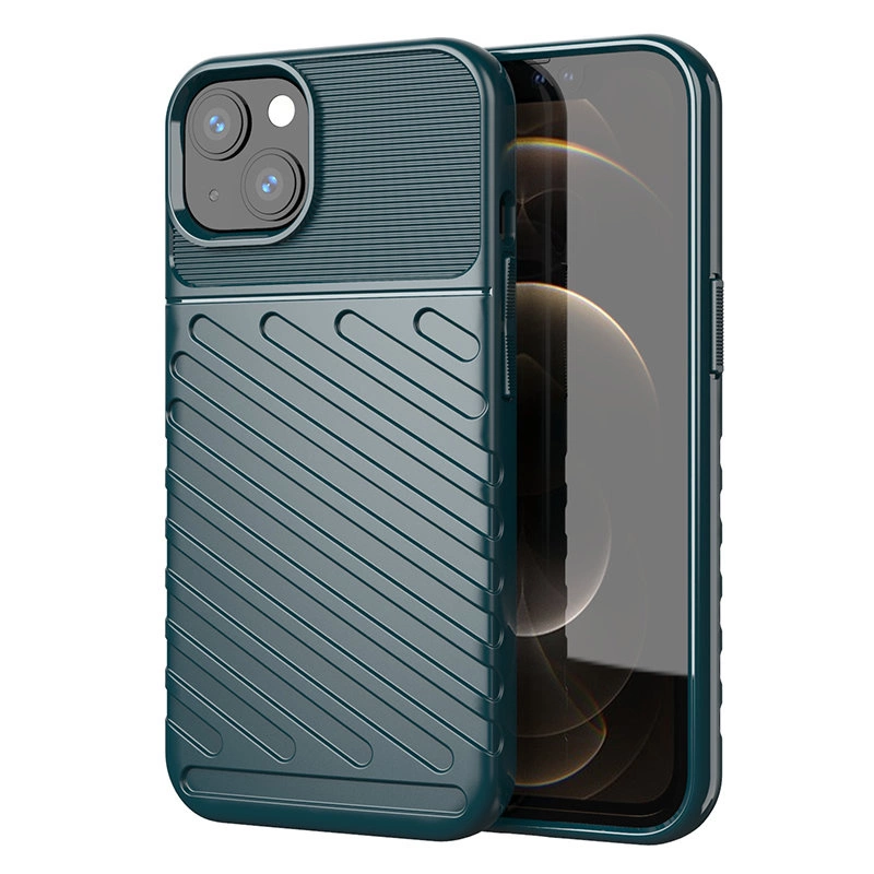 Thunder Case Flexible Tough Rugged Cover TPU Case for iPhone 13 mini greeneng