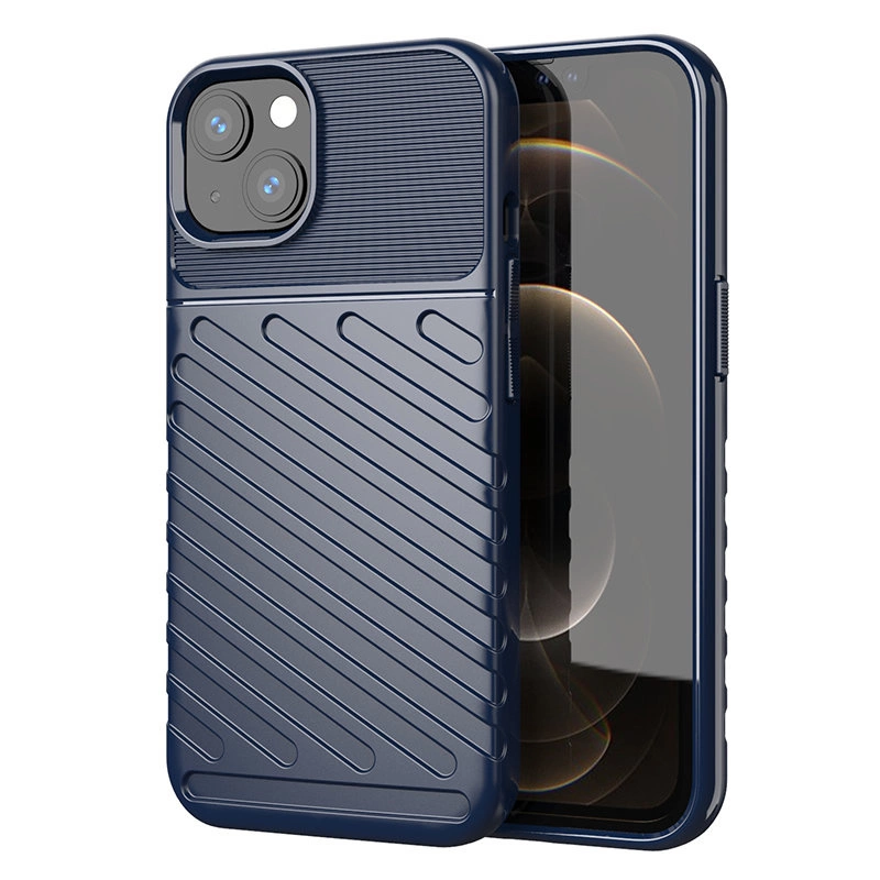 Thunder Case Flexible Tough Rugged Cover TPU Case for iPhone 13 mini blueeng