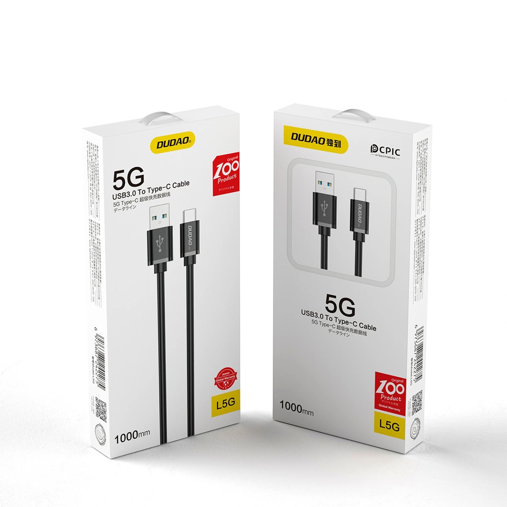 Dudao cable USB cable - USB Type C Super Fast Charge 1 m black (L5G-Black)eng