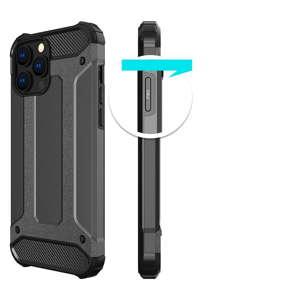 Hybrid Armor Case Tough Rugged Cover for iPhone 13 Pro blackeng