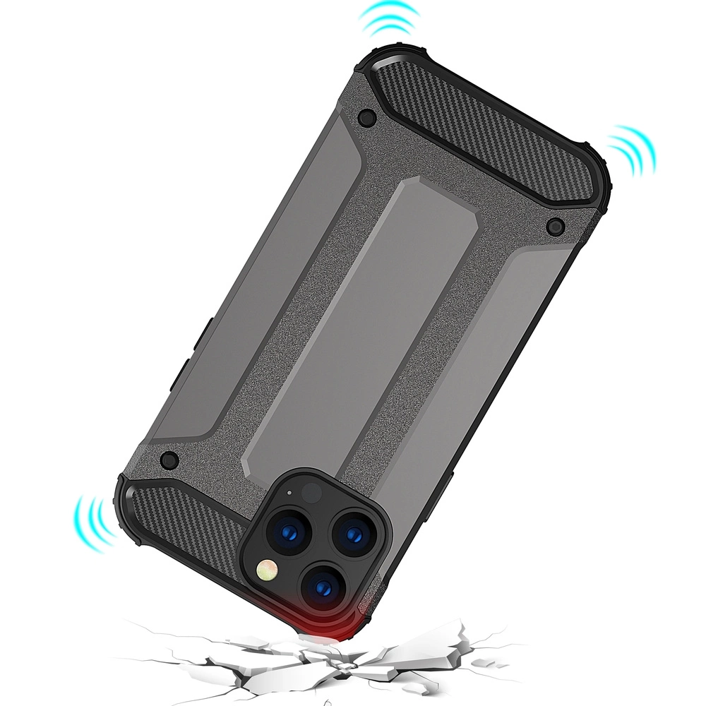 Hybrid Armor Case Tough Rugged Cover for iPhone 13 Pro blackeng