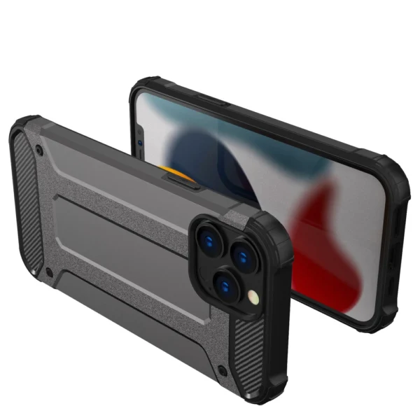 Hybrid Armor Case Tough Rugged Cover for iPhone 13 Pro silvereng