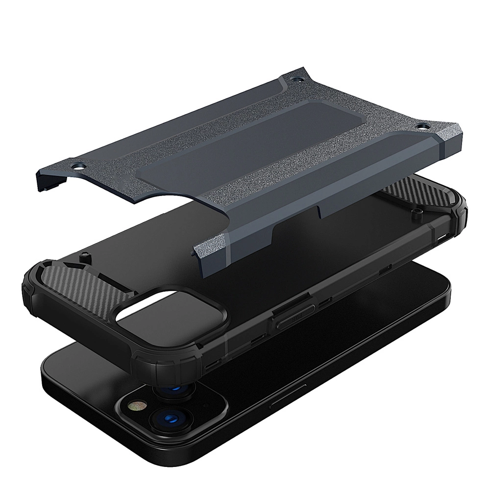 Hybrid Armor Case Tough Rugged Cover for iPhone 13 mini silvereng