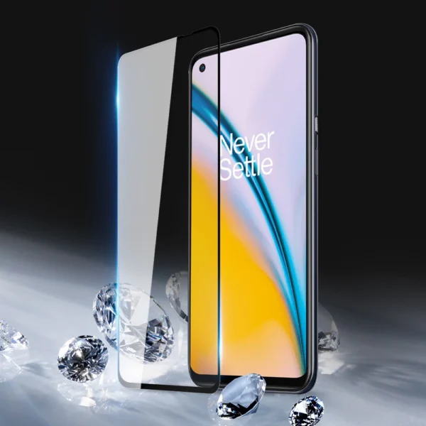 Dux Ducis 9D Tempered Glass Tough Screen Protector Full Coveraged with Frame for OnePlus Nord N200 5G black (case friendly)eng