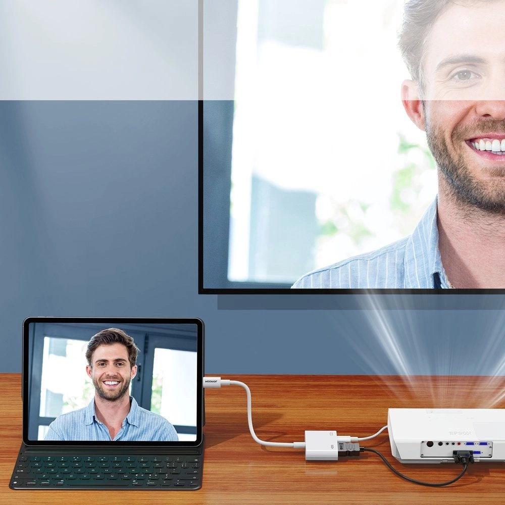 Joyroom S-H141 Lightning (male) - HDMI FullHD 1080p 60Hz (female) / Lightning (female) adapter - whiteeng