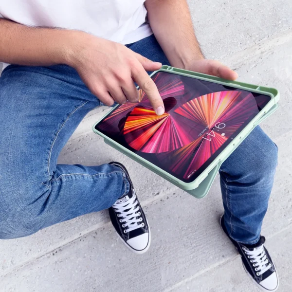 Stand Tablet Case Smart Cover case for iPad Pro 12.9 '' 2021 with stand function pinkeng