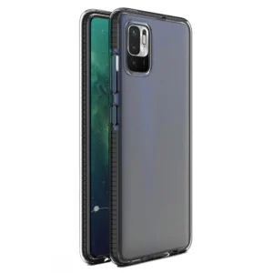 Spring Case clear TPU gel protective cover with colorful frame for Xiaomi Redmi Note 10 5G / Poco M3 Pro blackeng