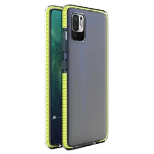 Spring Case clear TPU gel protective cover with colorful frame for Xiaomi Redmi Note 10 5G / Poco M3 Pro yelloweng