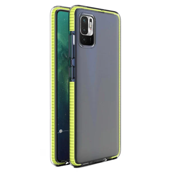 Spring Case clear TPU gel protective cover with colorful frame for Xiaomi Redmi Note 10 5G / Poco M3 Pro yelloweng