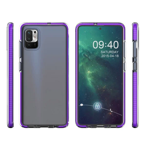 Spring Case clear TPU gel protective cover with colorful frame for Xiaomi Redmi Note 10 5G / Poco M3 Pro yelloweng