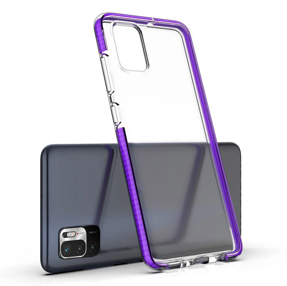 Spring Case clear TPU gel protective cover with colorful frame for Xiaomi Redmi Note 10 5G / Poco M3 Pro yelloweng