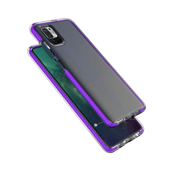 Spring Case clear TPU gel protective cover with colorful frame for Xiaomi Redmi Note 10 5G / Poco M3 Pro yelloweng