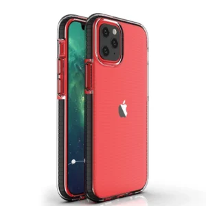 Spring Case clear TPU gel protective cover with colorful frame for iPhone 13 Pro Max blackeng