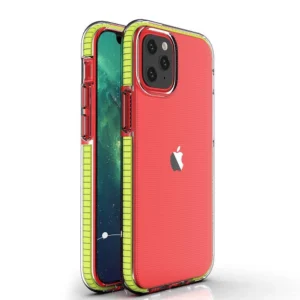 Spring Case clear TPU gel protective cover with colorful frame for iPhone 13 mini yelloweng