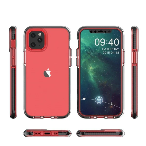 Spring Case clear TPU gel protective cover with colorful frame for iPhone 13 mini yelloweng