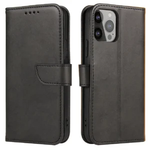Magnet Case elegant bookcase type case with kickstand for iPhone 13 Pro Max blackeng
