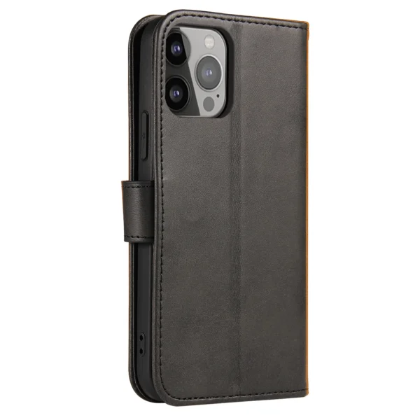 Magnet Case elegant bookcase type case with kickstand for iPhone 13 Pro blackeng