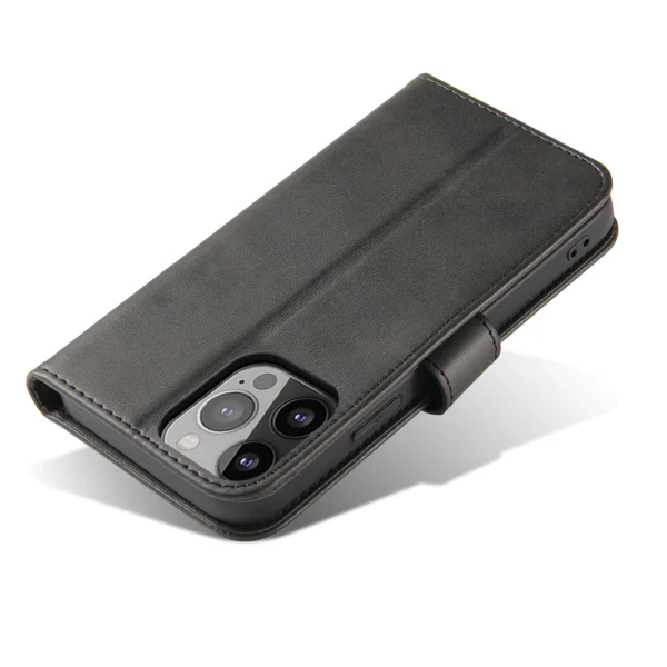 Magnet Case elegant bookcase type case with kickstand for iPhone 13 Pro blackeng
