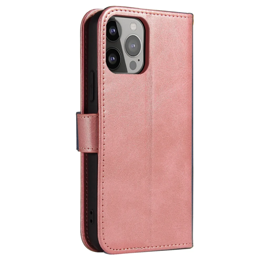 Magnet Case elegant bookcase type case with kickstand for iPhone 13 pinkeng