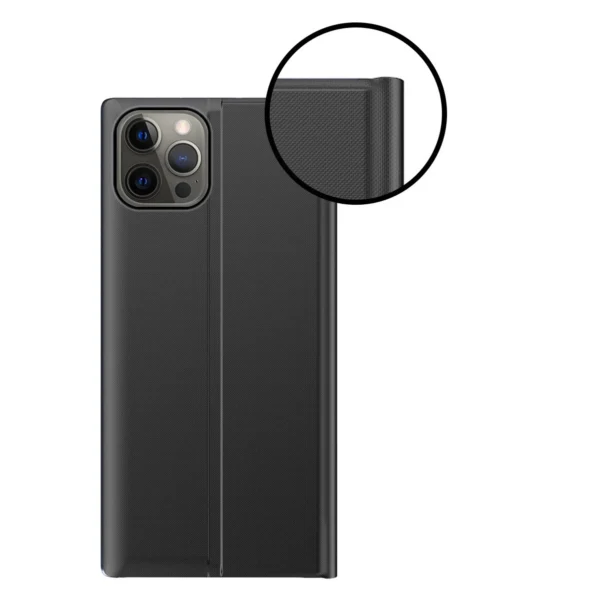 Sleep Case Bookcase Type Case with Smart Window for iPhone 13 Pro blackeng