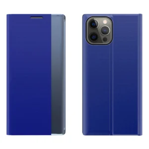 Sleep Case Bookcase Type Case with Smart Window for iPhone 13 Pro blueeng