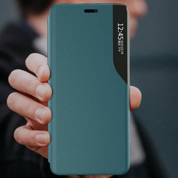 Eco Leather View Case elegant bookcase type case with kickstand for iPhone 13 redeng