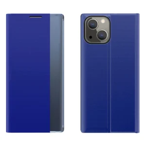 Sleep Case Bookcase Type Case with Smart Window for iPhone 13 mini blueeng