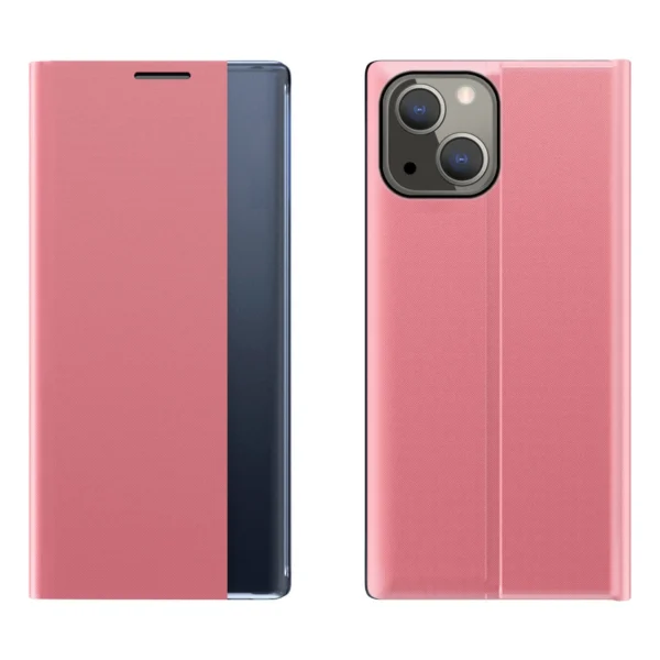 Sleep Case Bookcase Type Case with Smart Window for iPhone 13 mini pinkeng