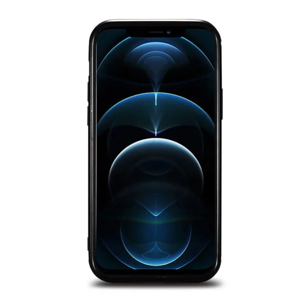 iCarer Leather Oil Wax case covered with natural leather for iPhone 12 Pro Max black (ALI1206-BK)eng