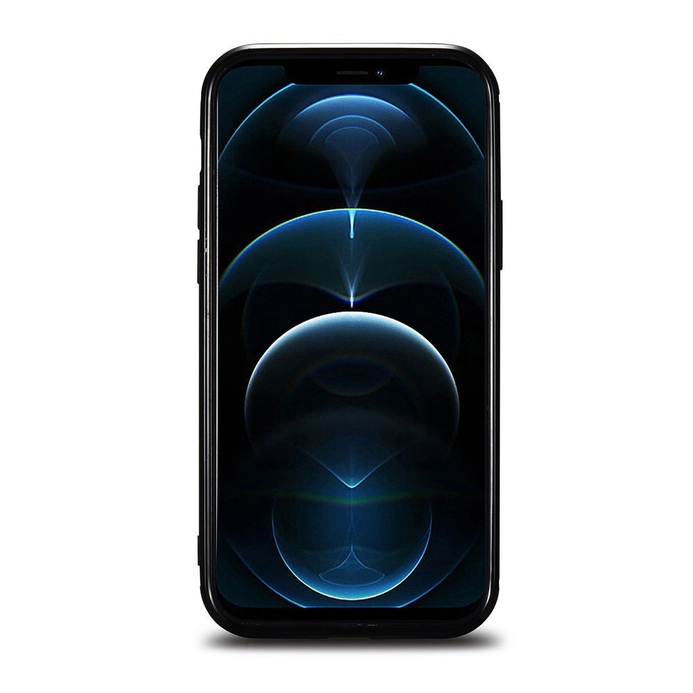 iCarer Leather Oil Wax case covered with natural leather for iPhone 12 Pro Max black (ALI1206-BK)eng