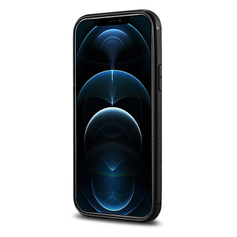 iCarer Leather Oil Wax case covered with natural leather for iPhone 12 Pro Max black (ALI1206-BK)eng