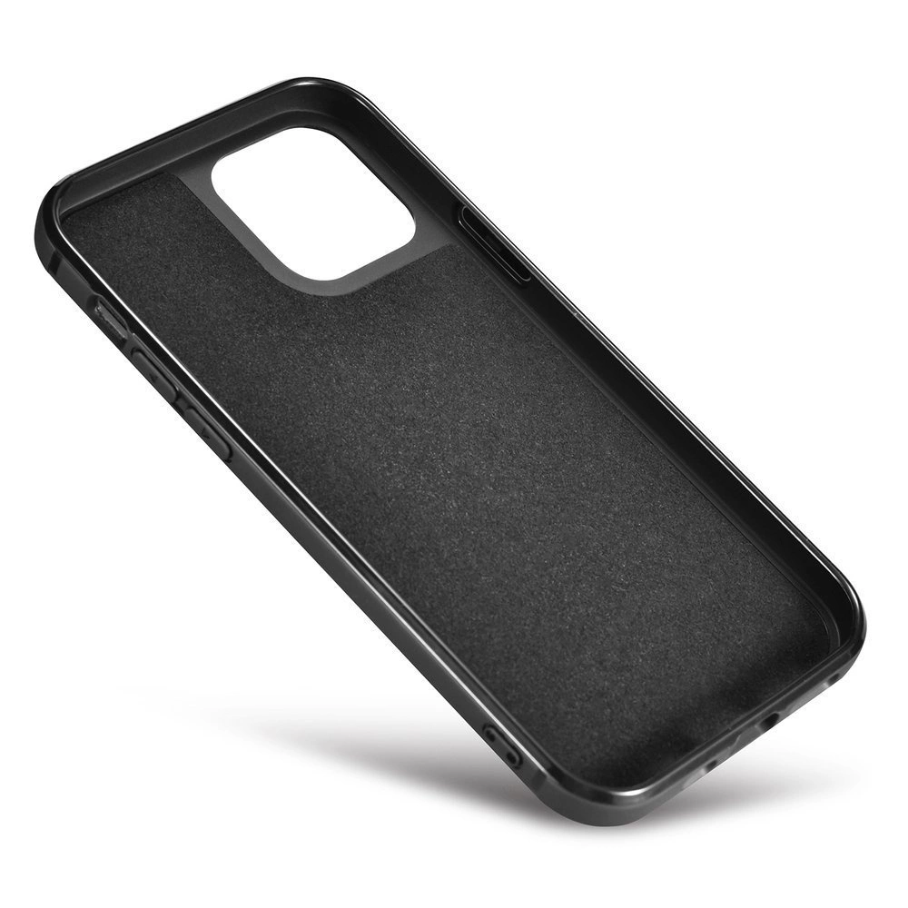 iCarer Leather Oil Wax case covered with natural leather for iPhone 12 Pro Max black (ALI1206-BK)eng