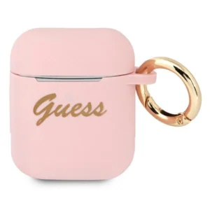 Guess GUA2SSSI AirPods cover pink/pink Silicone Vintage Scripteng
