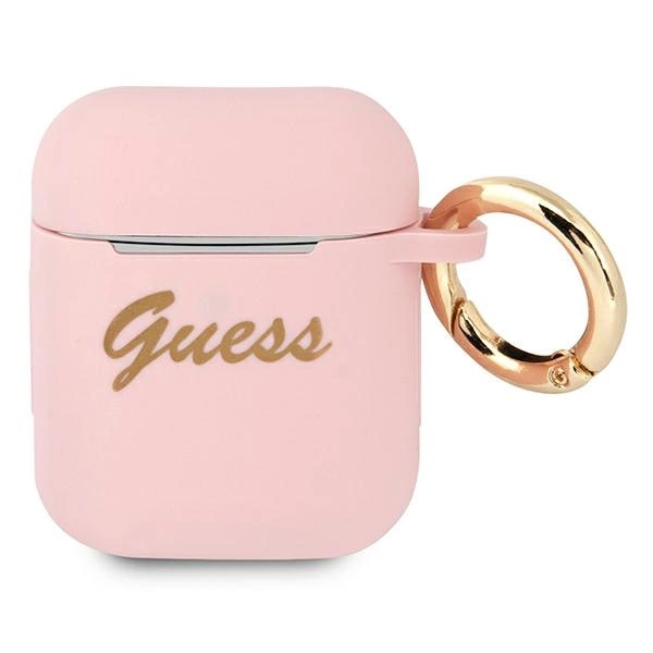 Guess GUA2SSSI AirPods cover pink/pink Silicone Vintage Scripteng