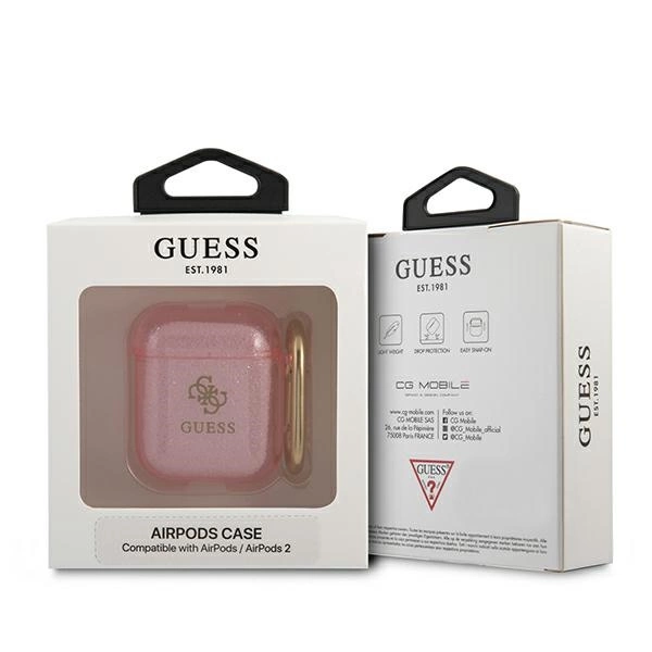 Guess GUA2UCG4GP AirPods cover pink/pink Glitter Collectioneng