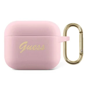 Guess GUA3SSSI AirPods 3 cover pink/pink Silicone Vintage Scripteng