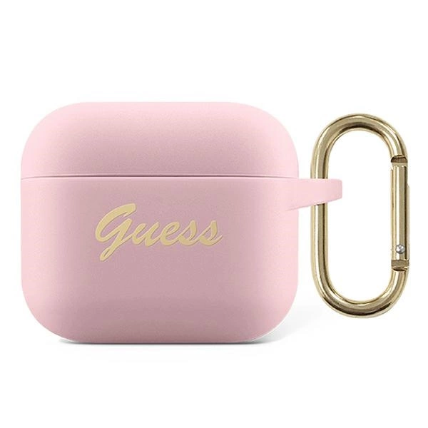 Guess GUA3SSSI AirPods 3 cover pink/pink Silicone Vintage Scripteng