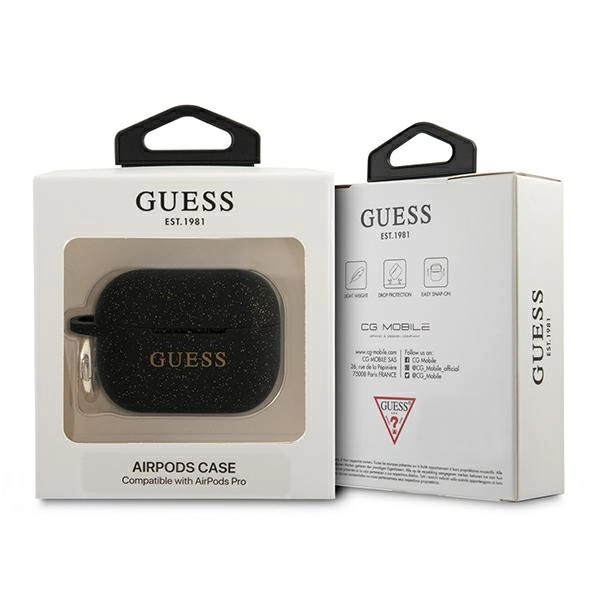 Guess Silicone Glitter Case for AirPods Pro - Blackeng