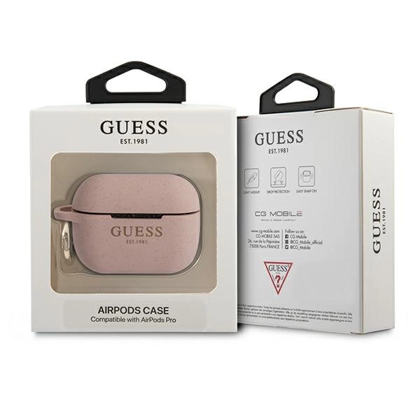 Guess GUAPSGGEP AirPods Pro cover pink/pink Silicone Glittereng
