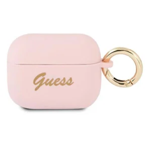 Guess GUAPSSSI AirPods Pro cover pink/pink Silicone Vintage Scripteng