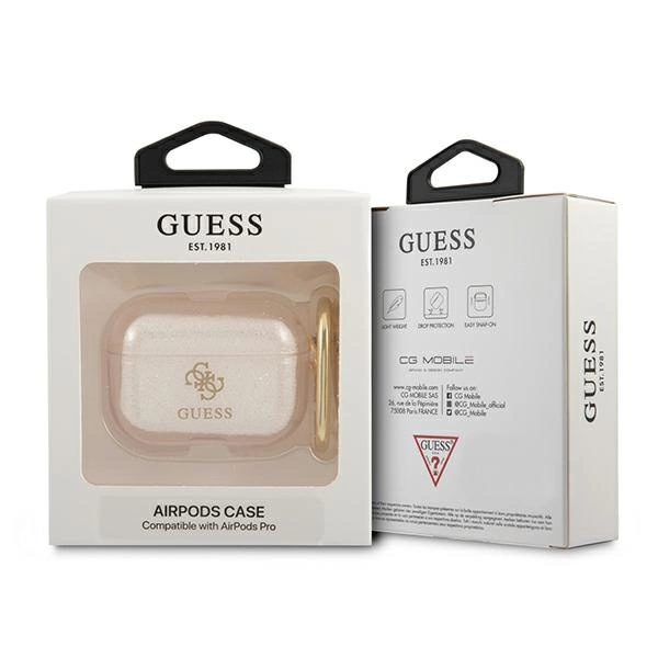 Guess GUAPUCG4GD AirPods Pro cover gold/gold Glitter Collectioneng