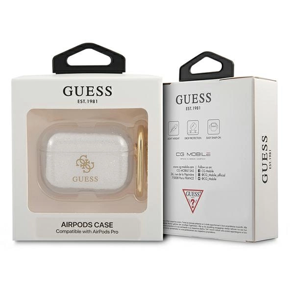 Guess GUAPUCG4GT AirPods Pro cover Transparent Glitter Collectioneng