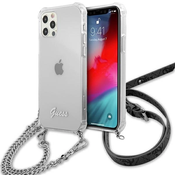 Guess GUHCP12LKC4GSSI iPhone 12 Pro Max 6.7" Transparent hardcase 4G Silver Chaineng