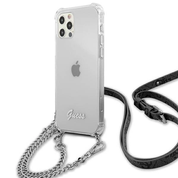 Guess GUHCP12LKC4GSSI iPhone 12 Pro Max 6.7" Transparent hardcase 4G Silver Chaineng