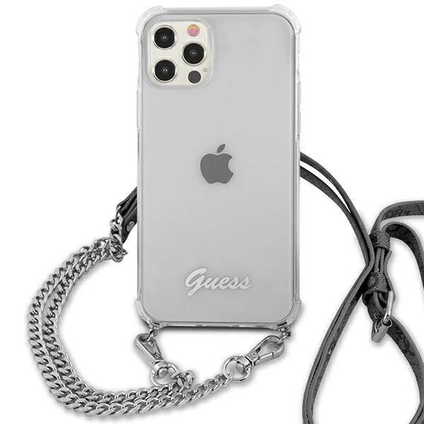 Guess GUHCP12LKC4GSSI iPhone 12 Pro Max 6.7" Transparent hardcase 4G Silver Chaineng