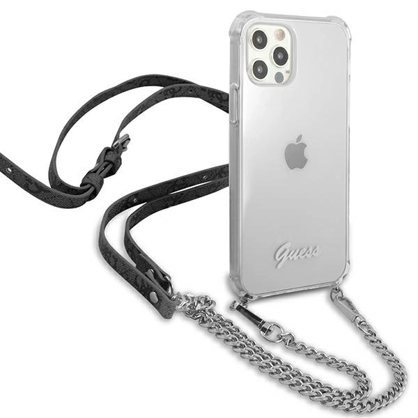 Guess GUHCP12LKC4GSSI iPhone 12 Pro Max 6.7" Transparent hardcase 4G Silver Chaineng