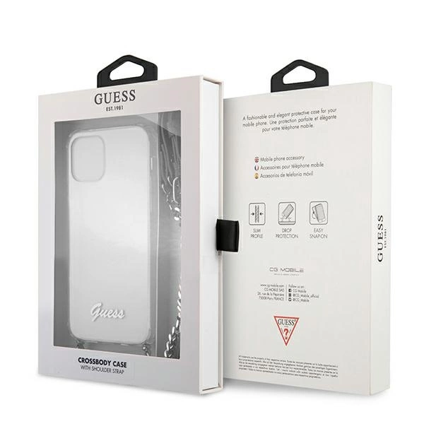 Guess GUHCP12LKC4GSSI iPhone 12 Pro Max 6.7" Transparent hardcase 4G Silver Chaineng