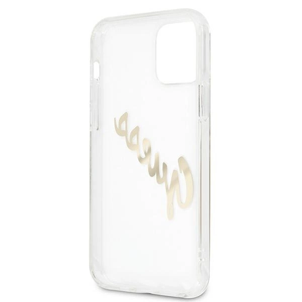 Guess GUHCP12LKTRSVGO iPhone 12 Pro Max 6.7" Transparent hardcase Vintage Script Goldeng